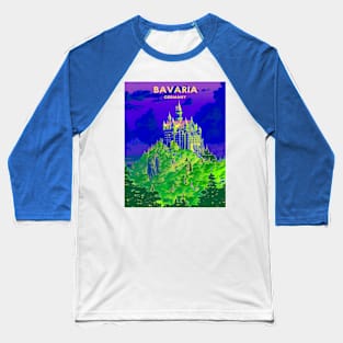 Castle Bavaria - Germany Abstract Psychedelic Travel and Tourism Print Baseball T-Shirt